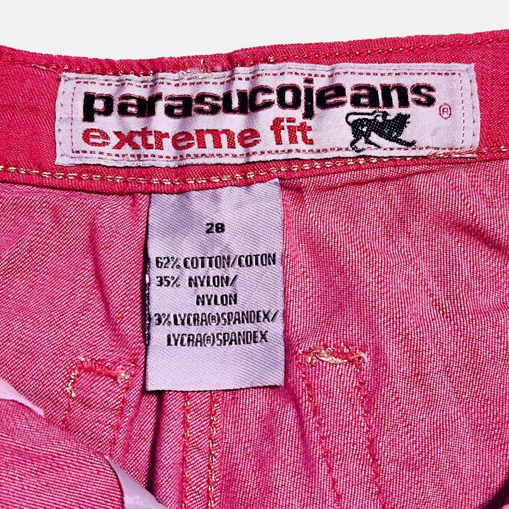 Parasuco Vintage Pink Extreme Fit Jeans Womens Size 28 – Stretch Denim Y2K Style - Picture 5 of 5